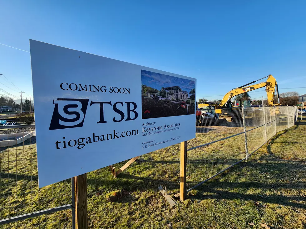 A sign announcing the future Tioga State Bank office on Harry L. Drive. Photo: Bob Joseph/WNBF News