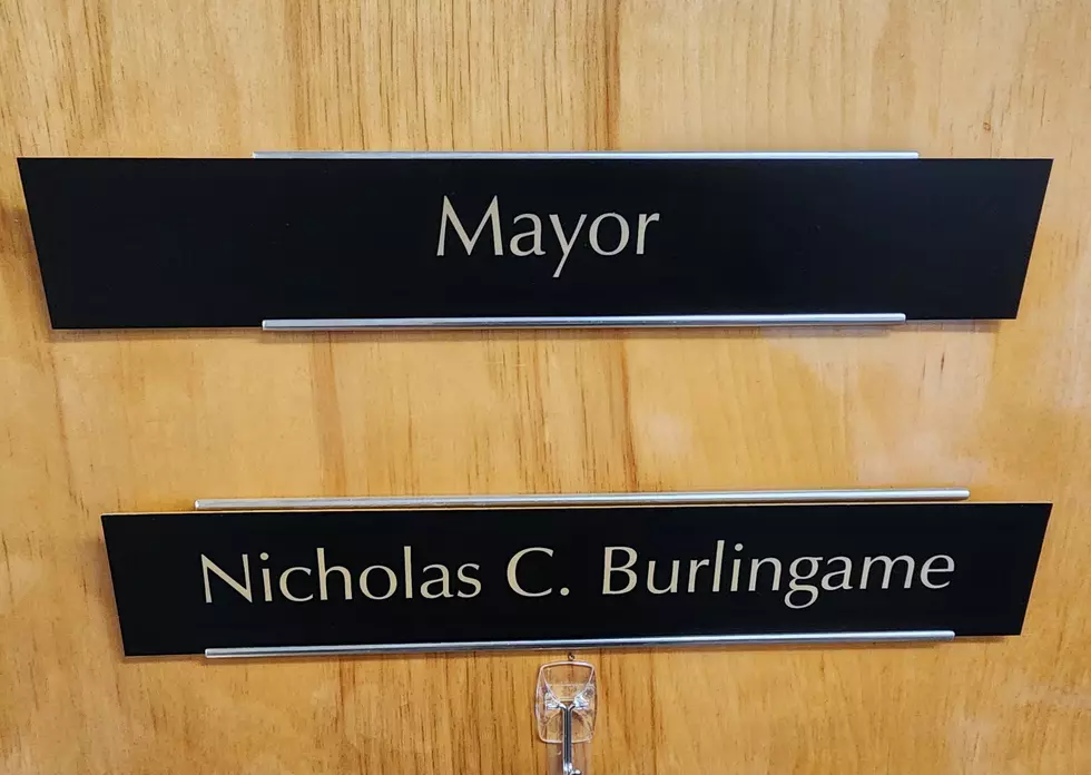 The name of Nicholas Burlingame now appears on the door of the Endicott mayors office. Photo: Bob Joseph/WNBF News