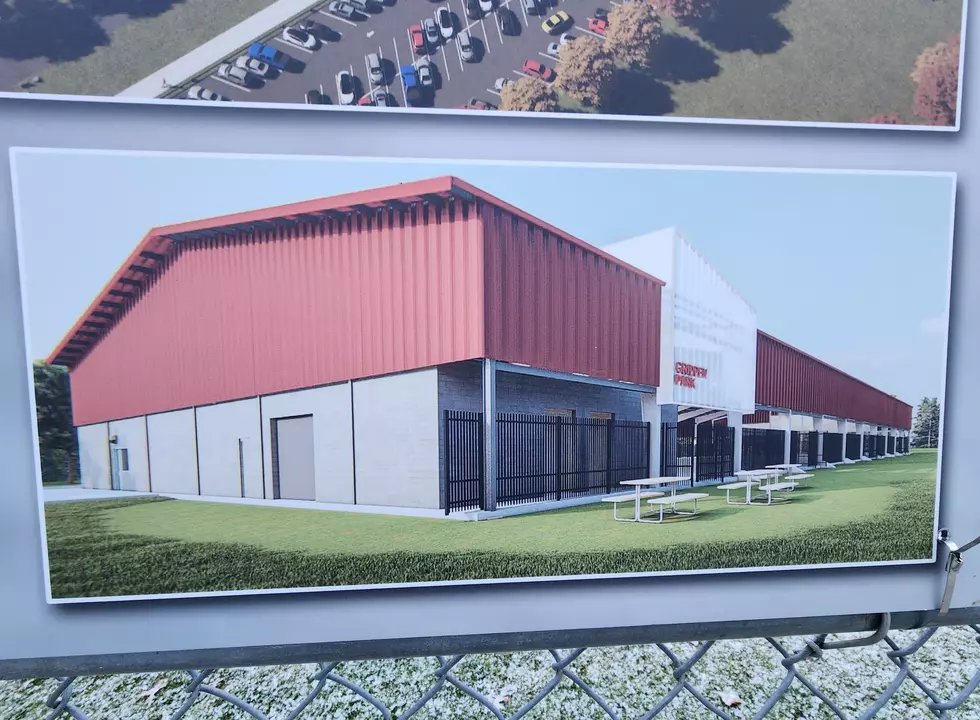 A rendering showing the new look of the Grippen Park ice rink building. Photo: Bob Joseph/WNBF News