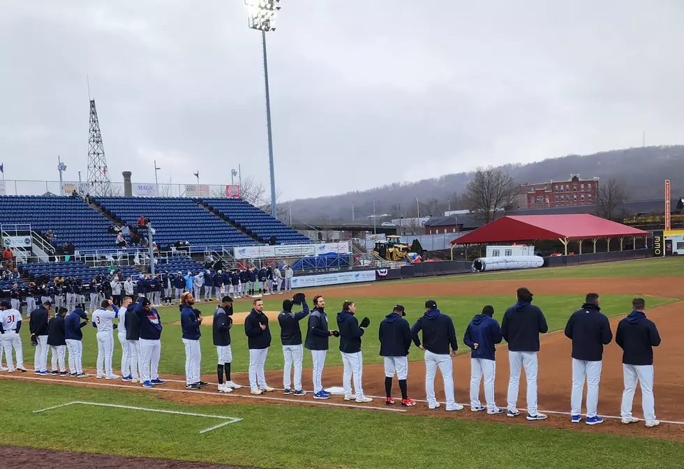 The Rumble Ponies players at the team season opener on April 5, 2024. Photo: Bob Joseph/WNBF News