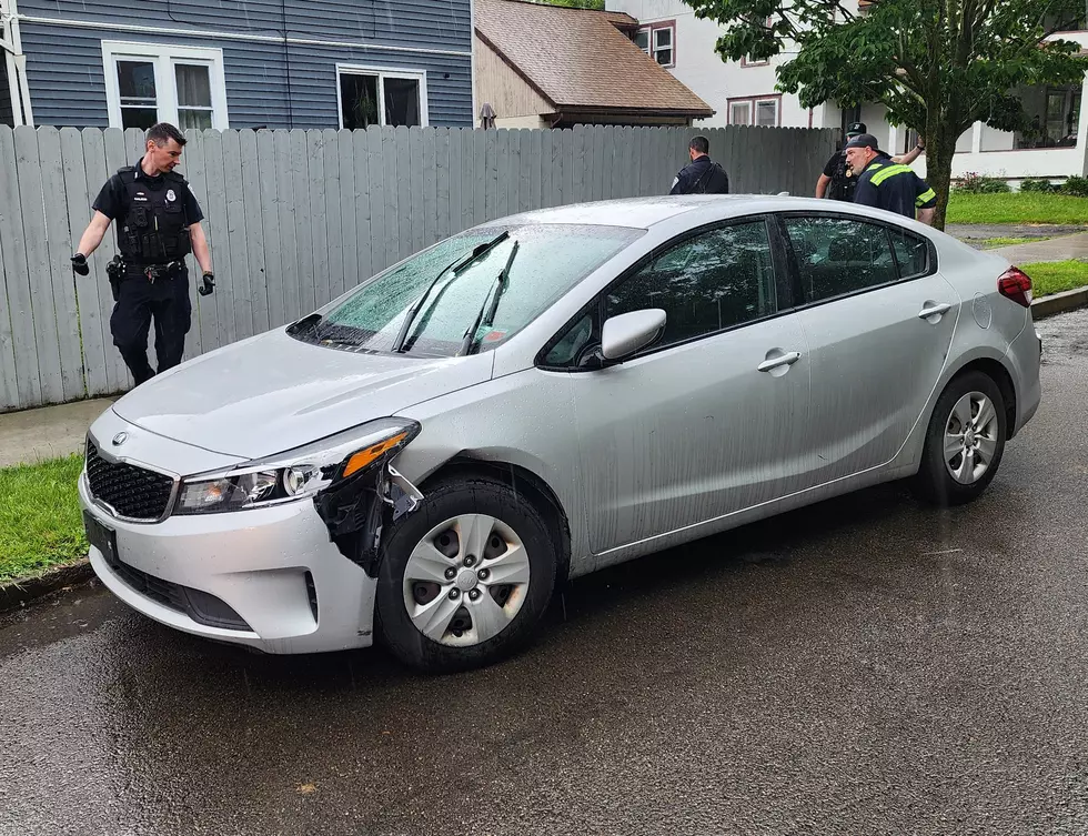 Stolen Kia Crashes into Binghamton Police Car and Races Away