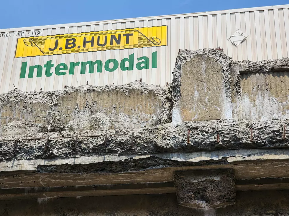 Concrete has been falling from the Jarvis Street railroad bridge in recent years. (Photo: Bob Joseph/WNBF News)