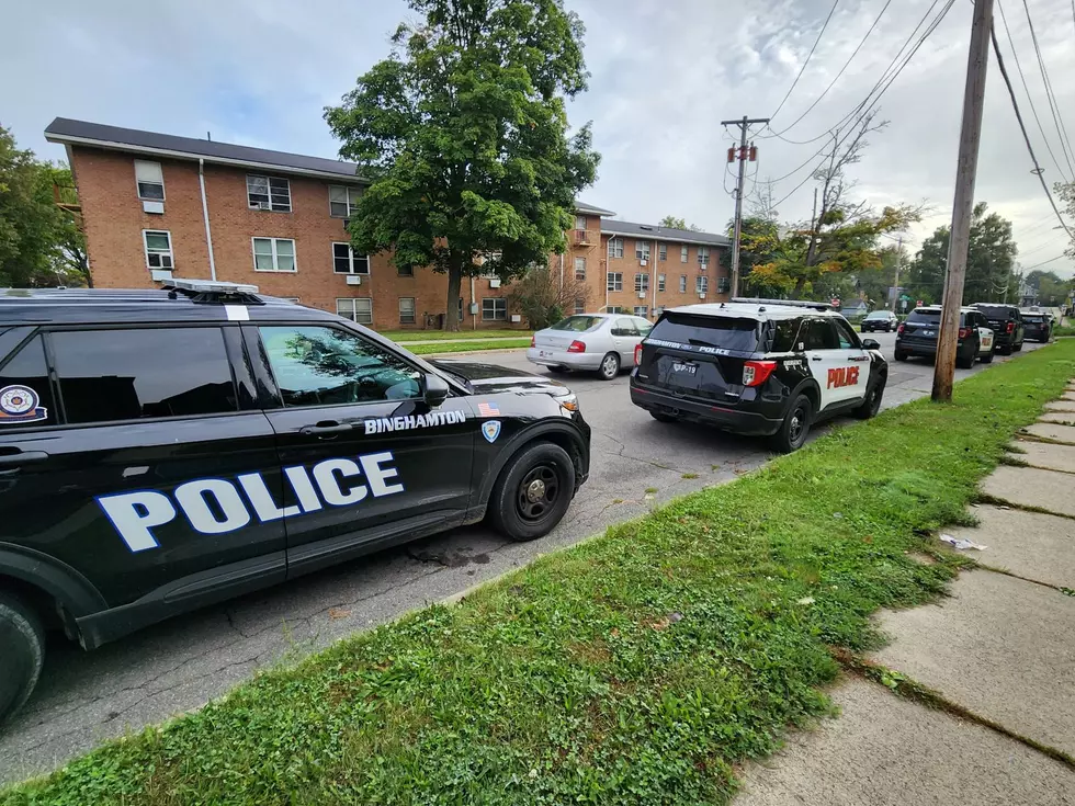 Binghamton police vehicles at the Town and Country apartments on October 1, 2024. (Photo: Bob Joseph/WNBF News)