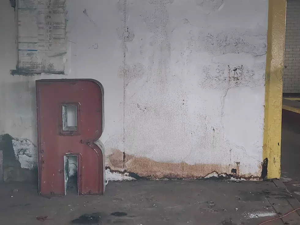 The letter "R" that's been missing from the "Crowley" sign has been secured inside the former dairy processing plant. (Photo: Bob Joseph/WNBF News)
