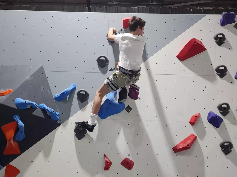 13-year-old Khalon Rezucha of Binghamton climbing inside The Pad on Vestal Road on January 2, 2025. (Photo: Bob Joseph/WNBF News)