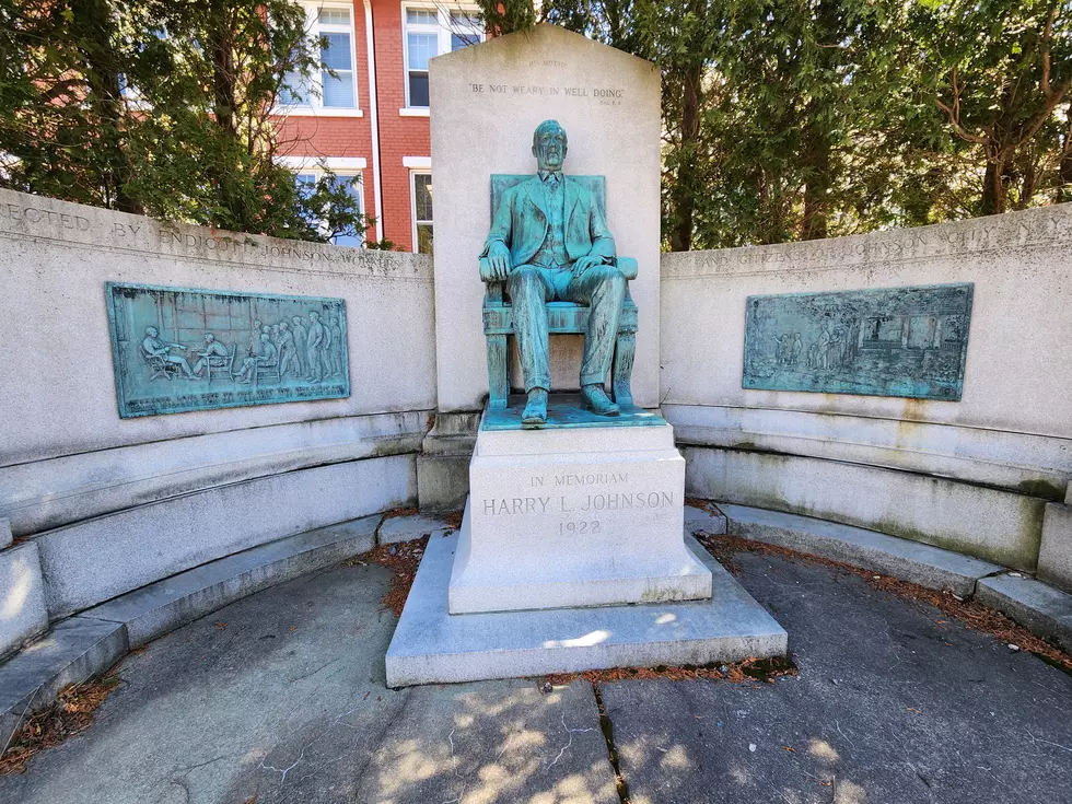 The statue of Harry L. Johnson was dedicated in 1922. (Photo: Bob Joseph/WNBF News)
