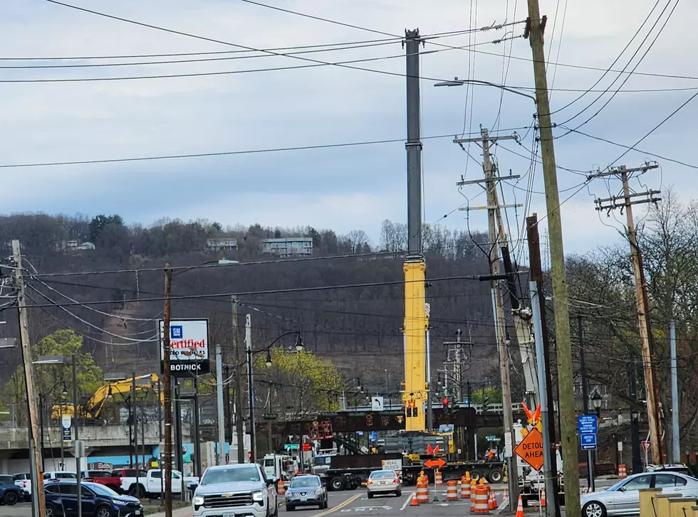 A view from the south side of the Front Street railroad bridge work site on April 21, 2025. (Photo: Bob Joseph/WNBF News)