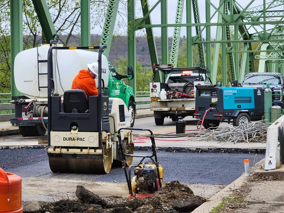 Deteriorated pavement has been removed on the north approach of the Endicott-Vestal bridge. (Photo: Bob Joseph/WNBF News)
