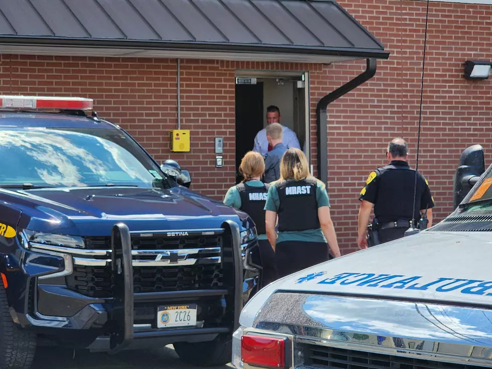 Mobile crisis team members spoke with state police at the Endwell station on August 14, 2025. (Photo: Bob Joseph/WNBF News)