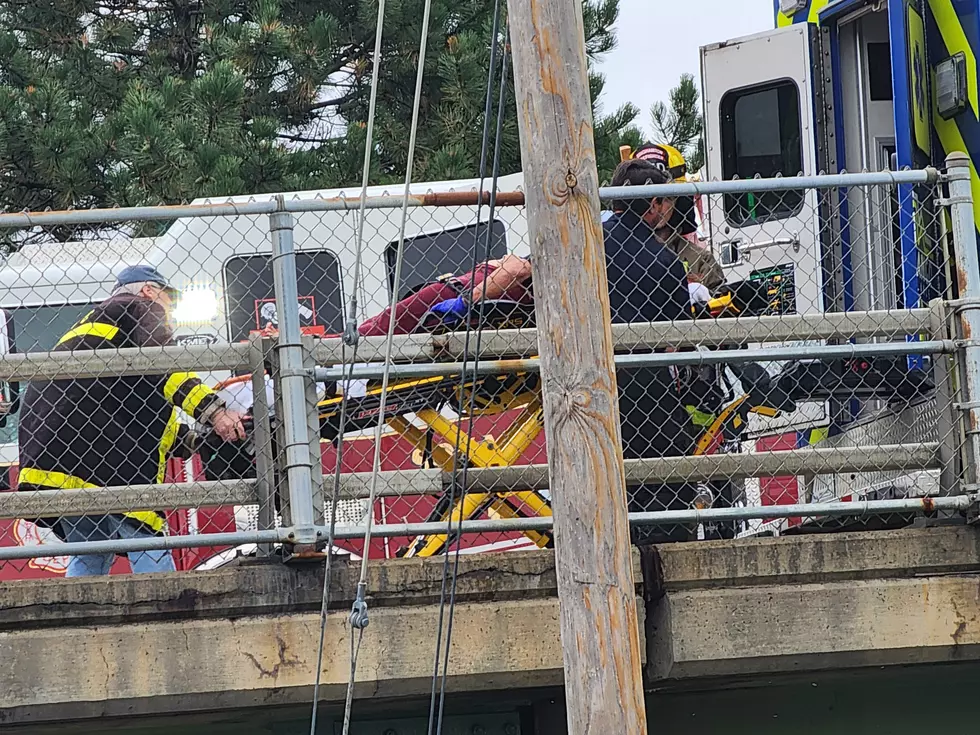 An injured person was moved to an ambulance on the Brandywine Highway on August 21, 2025. (Photo: Bob Joseph/WNBF News)