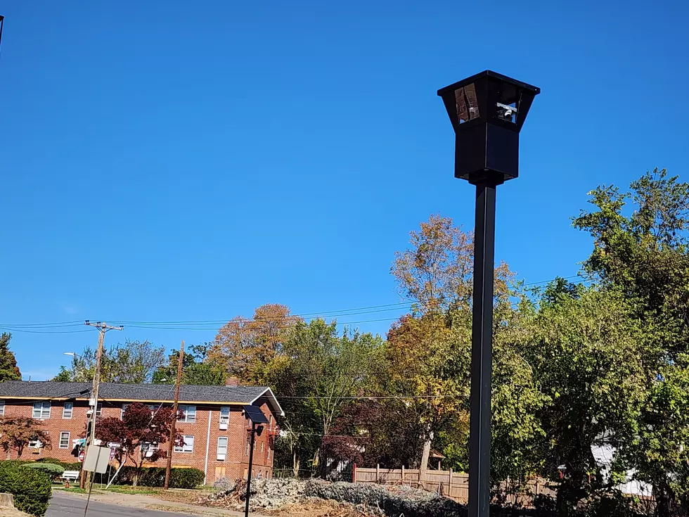 A newly-installed camera tower at the Town and Country Apartments on Binghamton's North Side. (Photo: Bob Joseph/WNBF News)