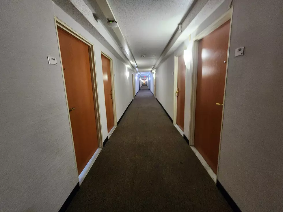 The lights were on but no one remained after homeless families were moved out of the Quality Inn on the Vestal Parkway in May 2025. (Photo: Bob Joseph/WNBF News)