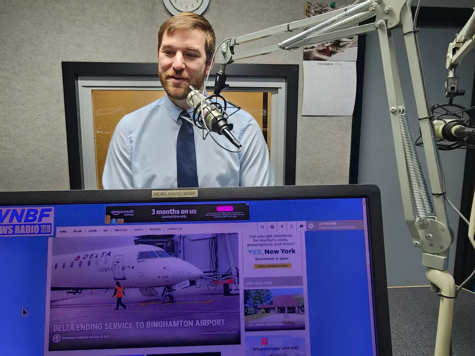 Broome County aviation commissioner Mark Heefner during a live radio interview on December 31, 2025. (Photo: Bob Joseph/WNBF News)