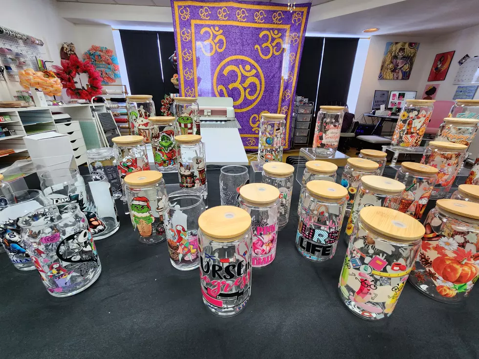 Colorful custom-designed items on display at Create with Mandi space in Endicott. (Photo: Bob Joseph/WNBF News)