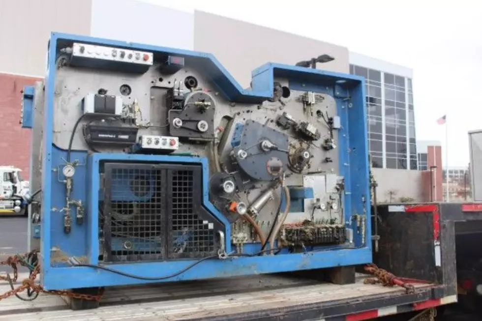 FLASHBACK: Part of a German-manufactured printing press outside the closed Gannett newspaper plant in Johnson City before it was dumped at a scrapyard on March 21, 2019 . (Photo: Bob Joseph/WNBF News)
