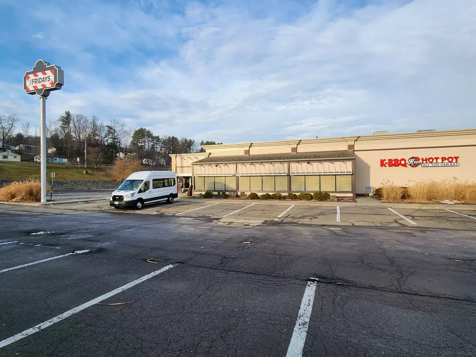 An old TGI Fridays sign remained in place outside the soon-to-open K-BBQ & Hot Pot restaurant in Vestal on March 11, 2026. (Photo: Bob Joseph/WNBF News)