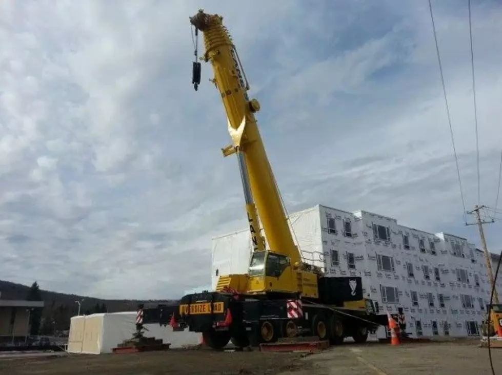 FLASHBACK: Prefabricated modules were lifted in place for the student housing complex on April 4, 2014. (Photo: Bob Joseph/WNBF News)