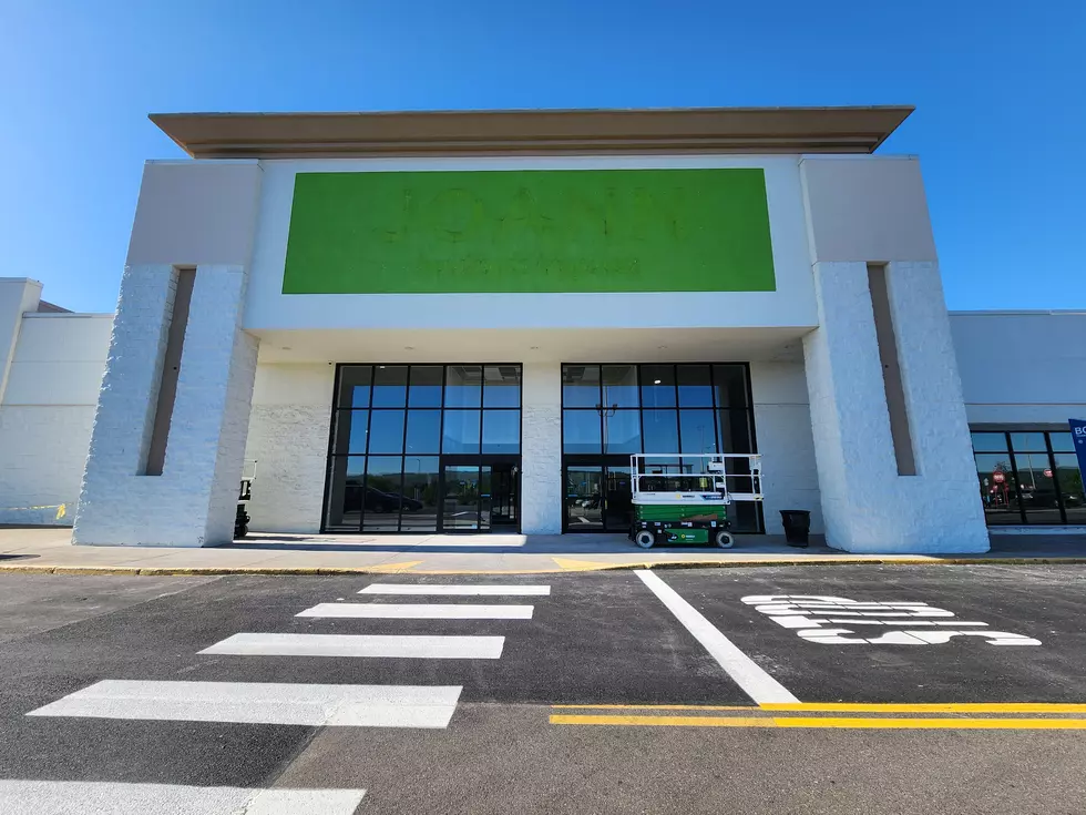 FLASHBACK: The vibrant lime green color appeared above the entrance of the former JOANN Fabric store in Vestal on June 1, 2026. (Photo: Bob Joseph/WNBF News)