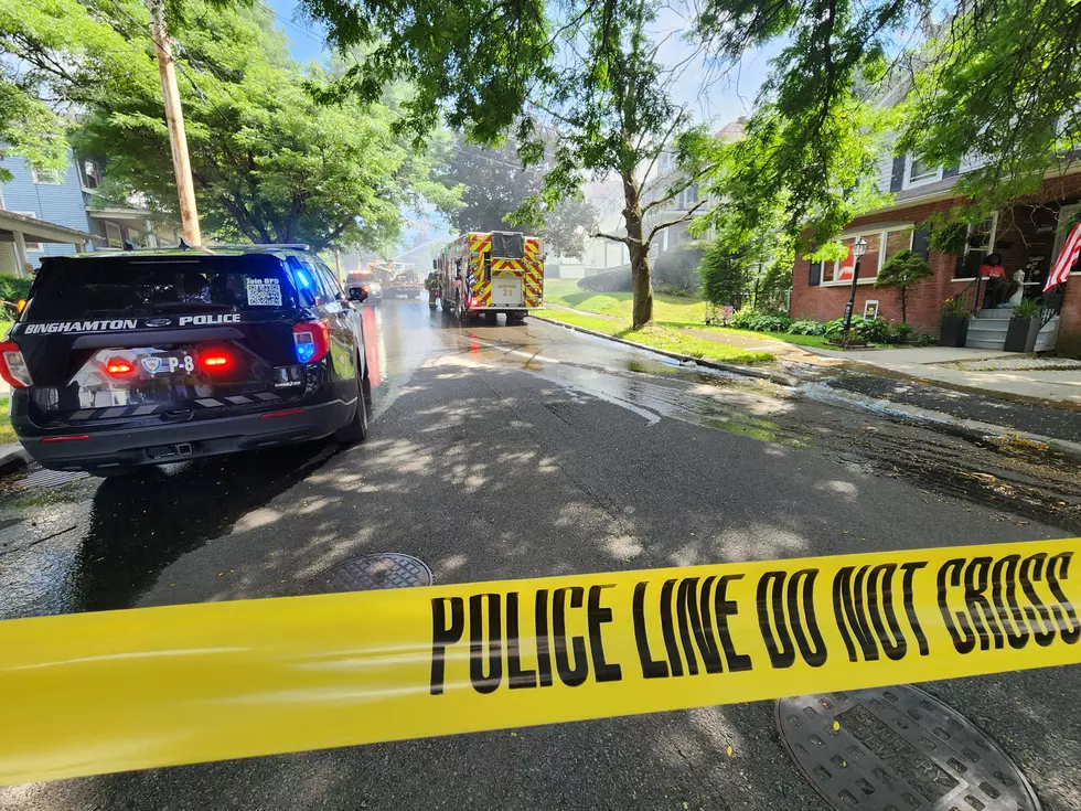Police closed a section of Matthews Street while firefighters battled a two-alarm blaze on July 13, 2026. (Photo: Bob Joseph/WNBF News)