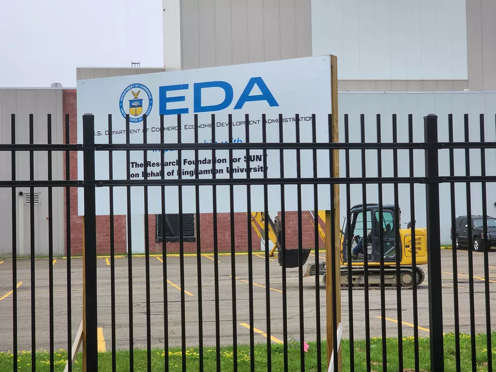 A sign at the future Battery NY center acknowledges the federal government's support of the project. (Photo: Bob Joseph/WNBF News)