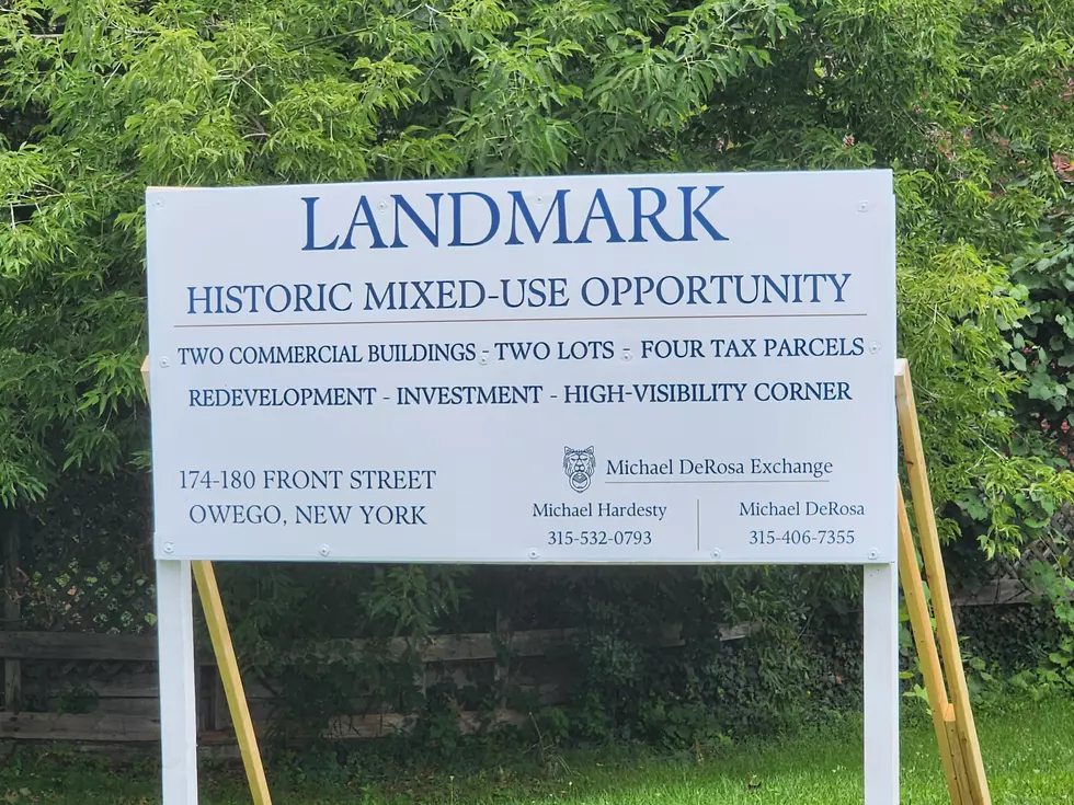 A sign advertises the availability of property on Front Street in Owego. (Photo: Bob Joseph/WNBF News)