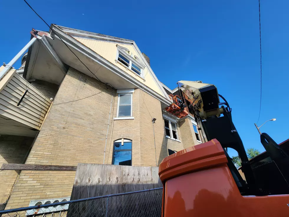 Construction equipment located in a driveway on the east side of a building at 243 Court Street. (Photo: Bob Joseph/WNBF News)