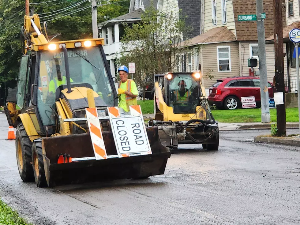 Construction workers on Floral Avenue in Johnson City on September 28, 2026. (Photo: Bob Joseph/WNBF News)