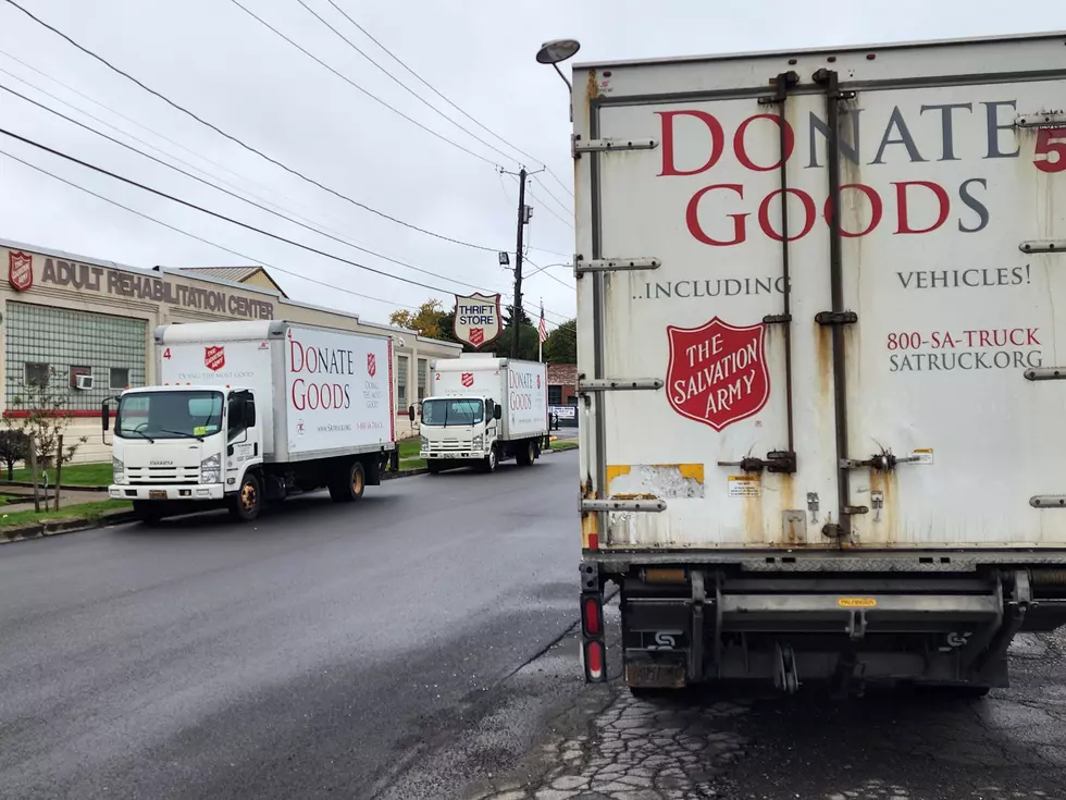 Salvation Army trucks were parked in front of the organization's closed thrift store on Griswold Street on October 12, 2026. (Photo: Bob Joseph/WNBF News)