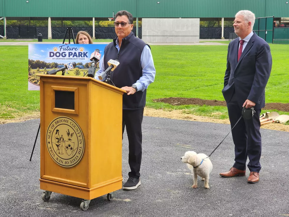 Broome County legislator Greg Baldwin and County Executive Jason Garnar at Grippen Community Park on October 14, 2026. (Photo: Bob Joseph/WNBF News)