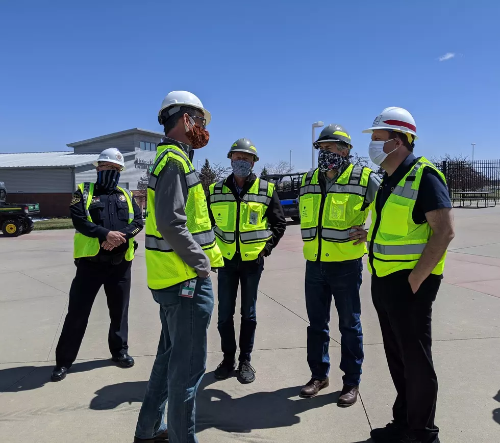 Jared Polis Tours Upcoming COVID-19 Care Facility in Loveland