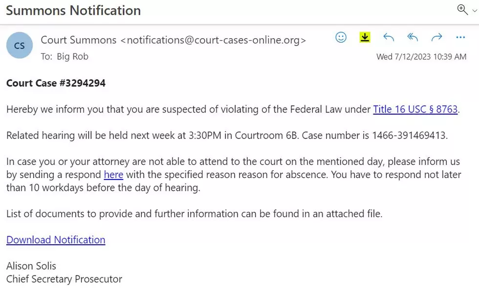 Big Rob Email Screenshot