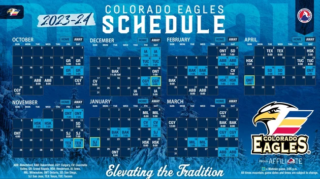 Colorado Eagles Announce 2022-23 Regular Season Schedule