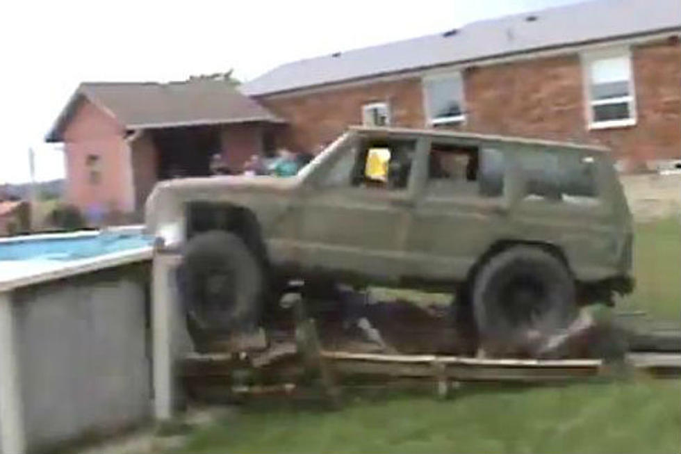 Canadians Use Jeep to Take Down Their Pool [VIDEO]