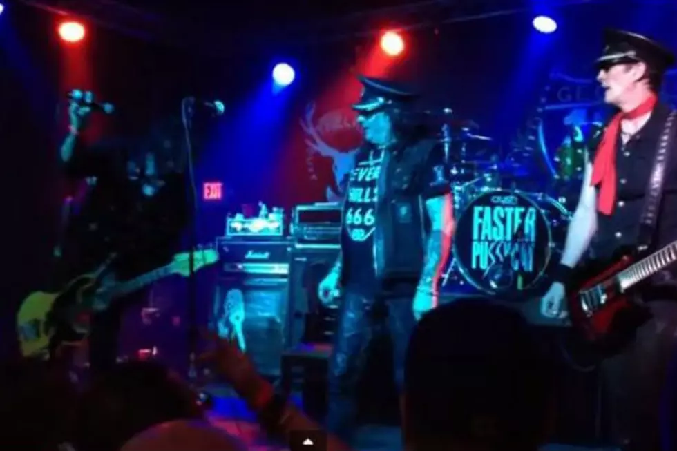 Faster Pussycat Bassist Drunkenly Falls On-Stage [NSFW VIDEO]