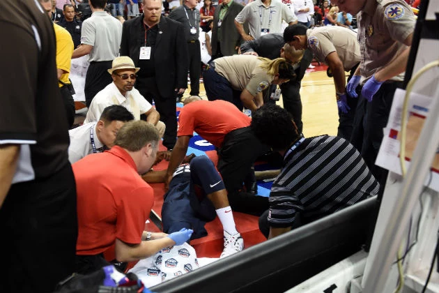 Paul George Breaks Leg in USA Basketball Scrimmage [VIDEO]