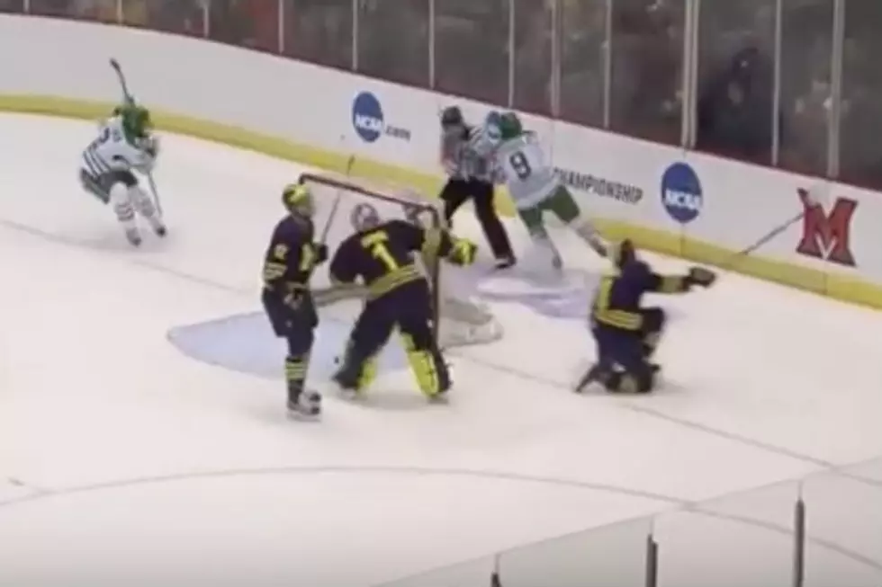 UND’s Drake Caggiula Scores Goal, Gets Dropped by Referee [VIDEO]