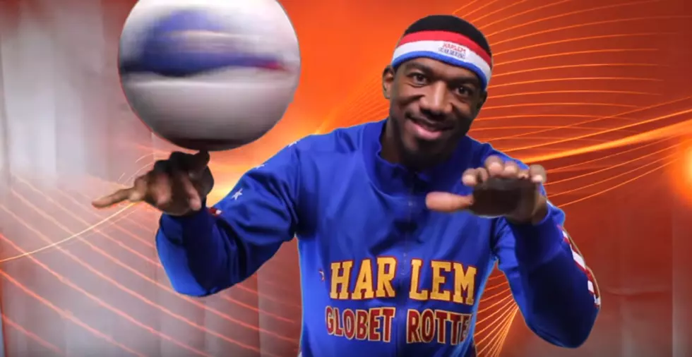 Harlem Globetrotter Scores Basket from the Top of North Dakota State Capitol