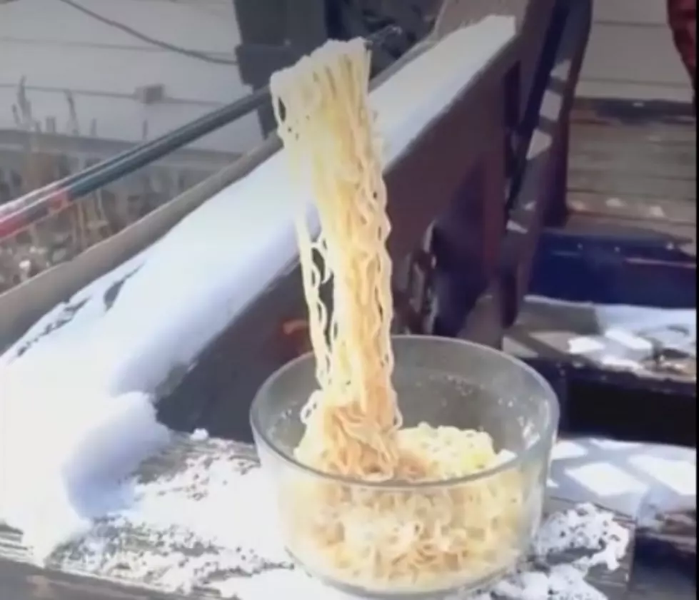 Cold North Dakota Weather Freezes Teen’s Ramen Noodles Mid-Air!