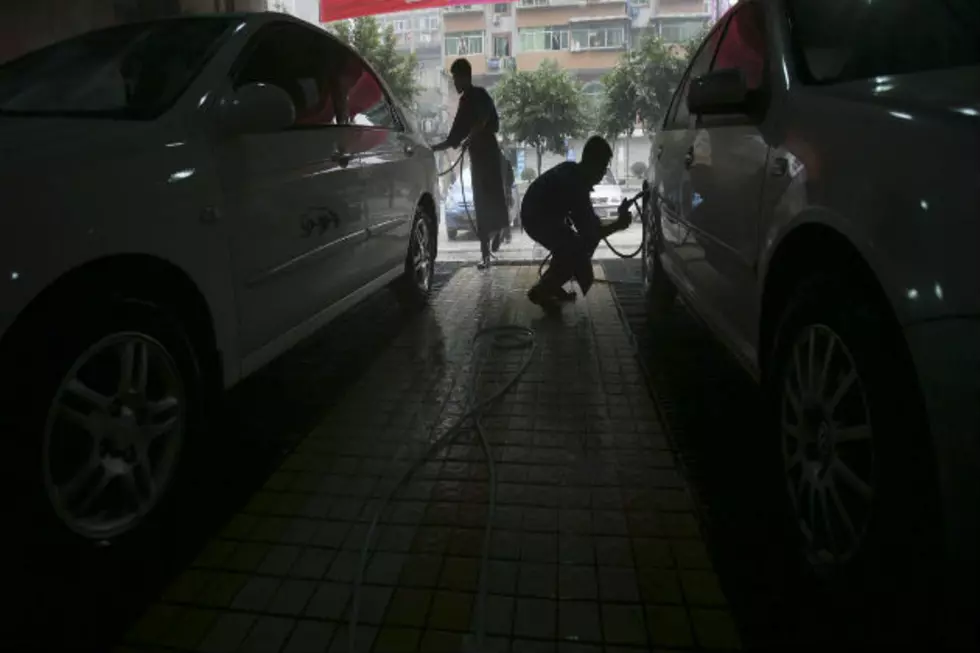 Crashing through car wash