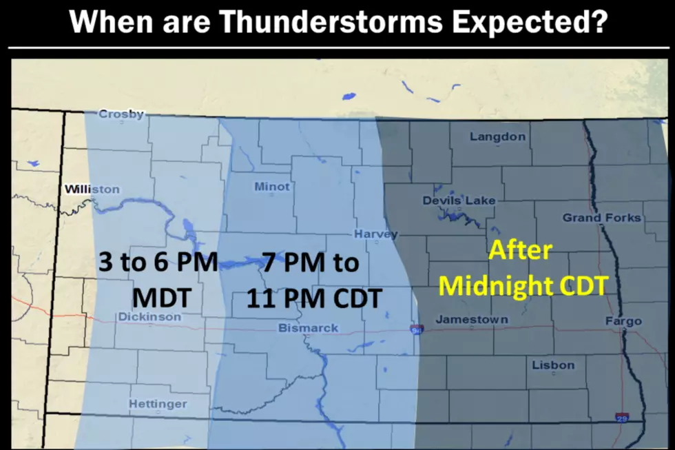 Severe Thunderstorm Watch in Effect For Most of North Dakota Sunday