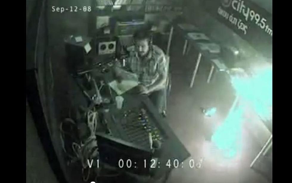 Radio Host Continues Show As Studio Burns Around Him