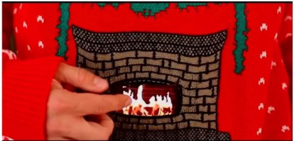 Ugly Sweater Includes a Digital Buring Fireplace on Your Tummy
