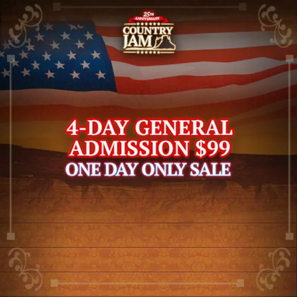 Get Your Country Jam 4 Day General Admission Tickets for $99 Today Only!