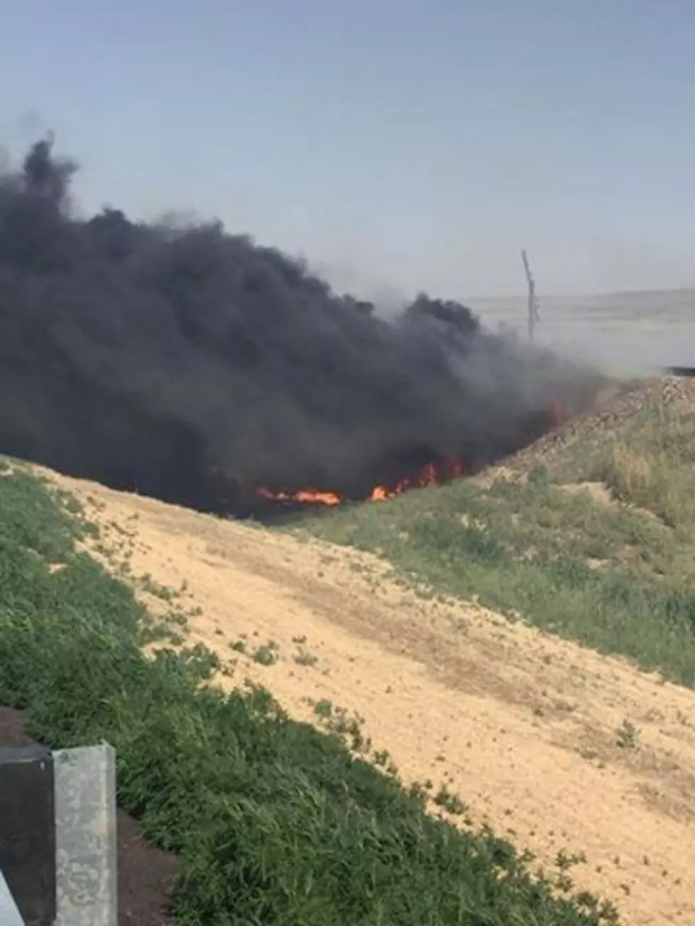 Grass Fire Catches Train Trestle On Fire in Eastern Colorado
