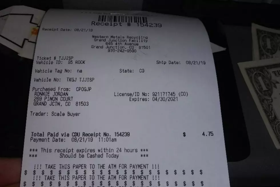 Stove Recycling Receipt