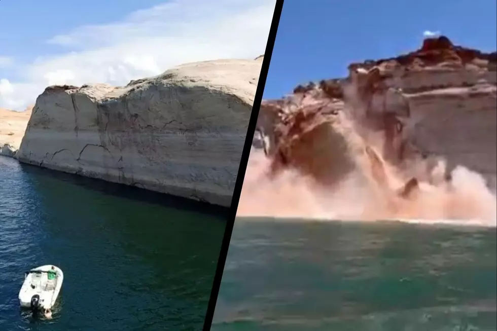 Rock Wall at Utah&#8217;s Amazing Glen Canyon Collapses into Lake Powell
