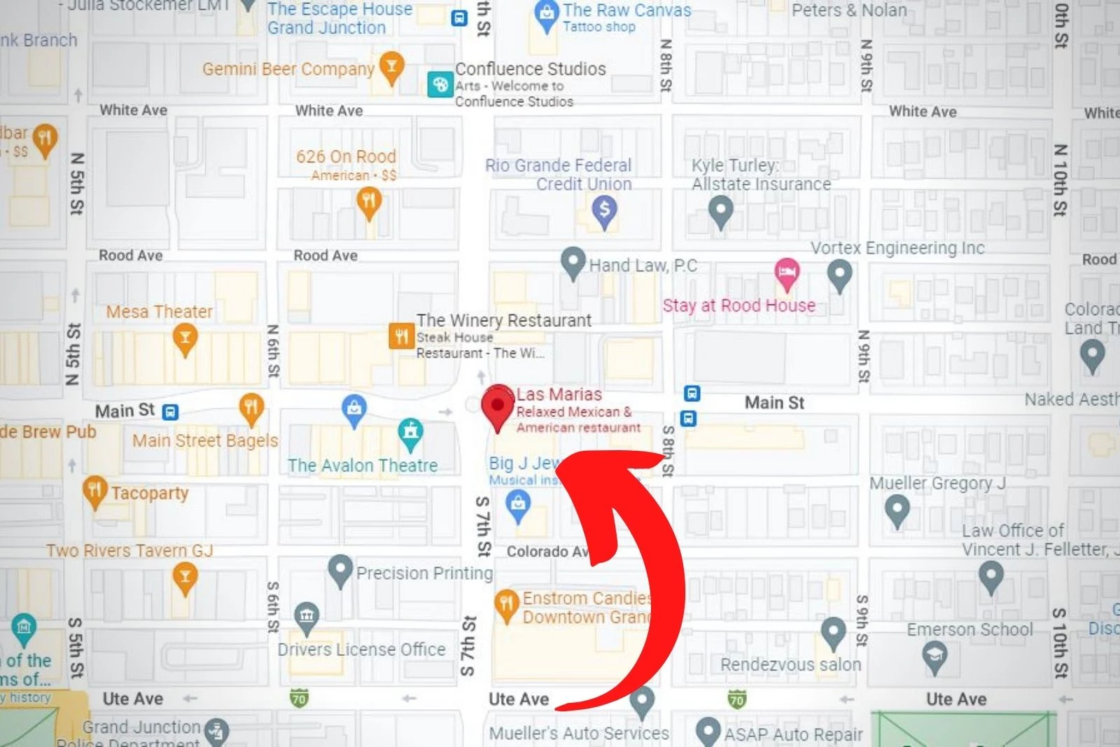 Las Marias - Grand Junction Colorado map