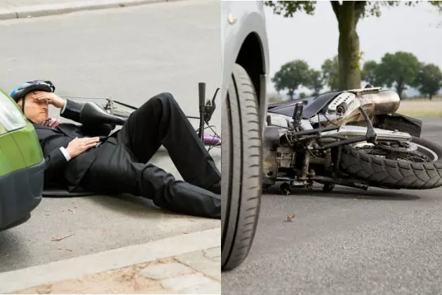 Motorcycle and Bicycle Collide with Cars in Two Separate Accidents on the Same Day
