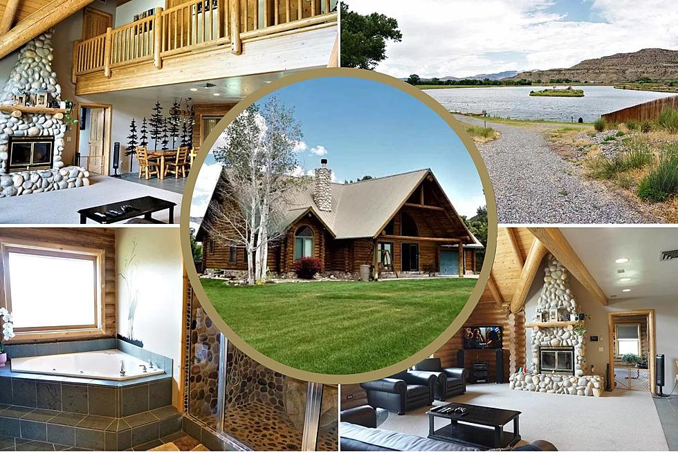 Impressive Log Home For Sale In De Beque Colorado Features Private Lake