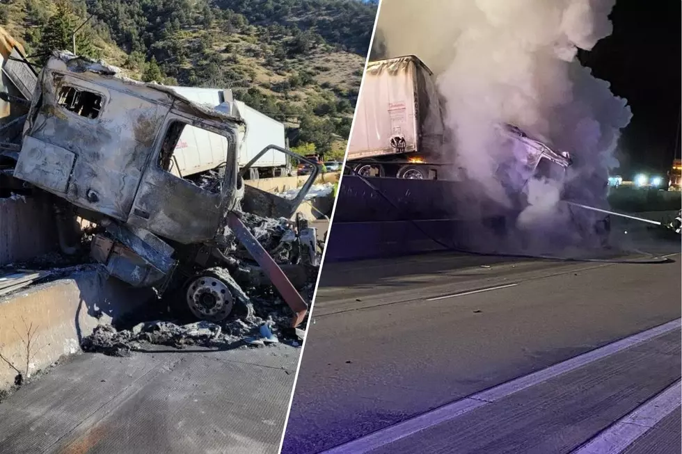 Tractor Trailer Crashes and Burns In Glenwood Canyon,I-70 Is Open